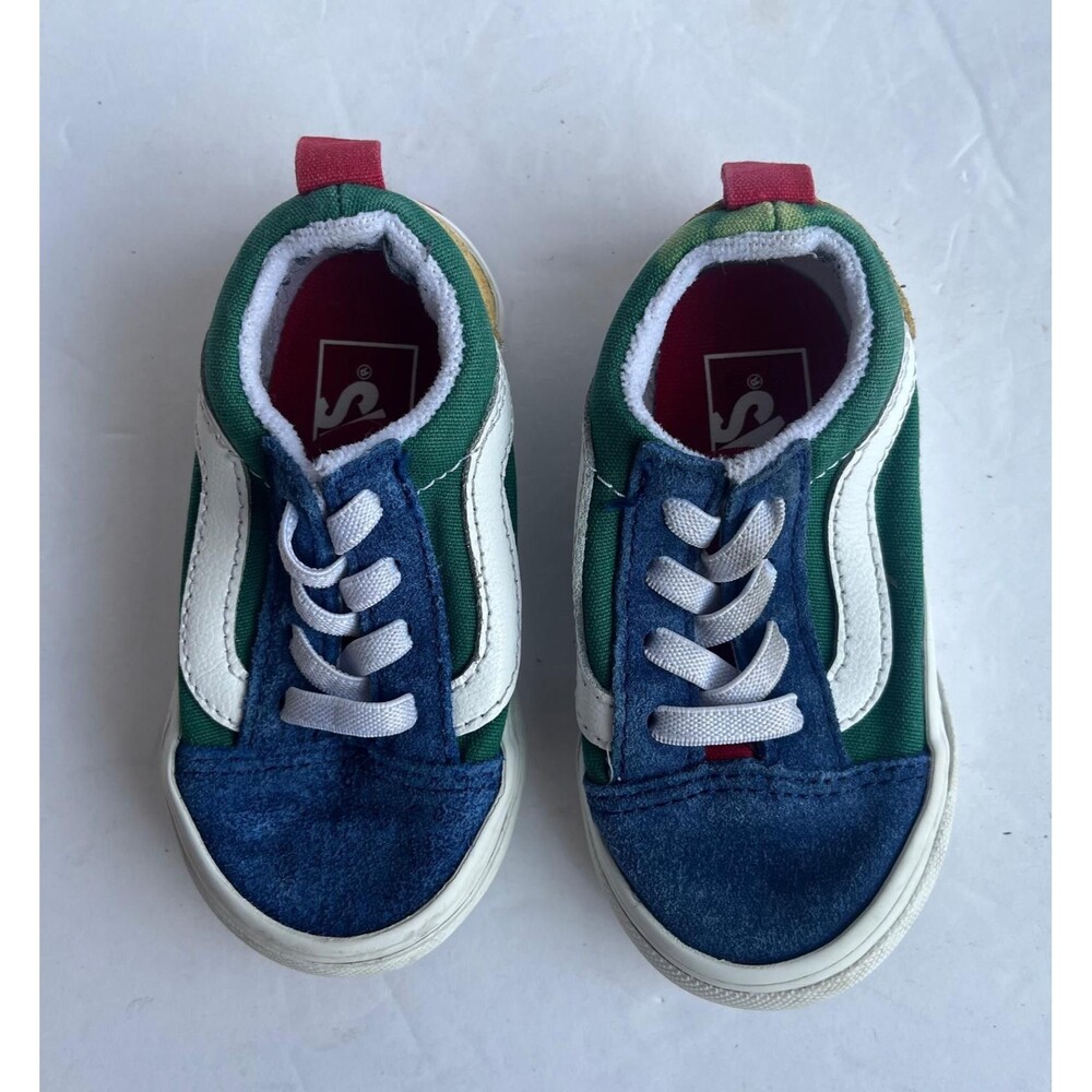 Vans Old Skool Sneakers Blue Green Kids Size 5.5 - Picture 3 of 6